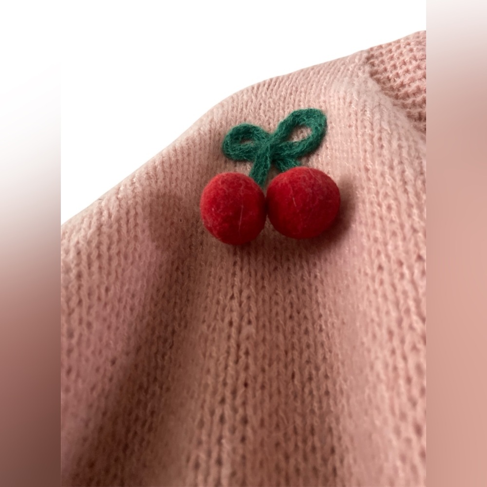 NWOT Luna Ivy PINK CHERRY CARDIGAN SIZE S - Picture 3 of 9
